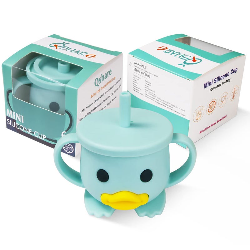 Qshare Toddler Cup, Silicone Training Cup, Sippy Cup for Baby, Baby Led Weaning Cup With Lid & Double Handle, Unbreakable, 7oz, 6+ Months - Image 5