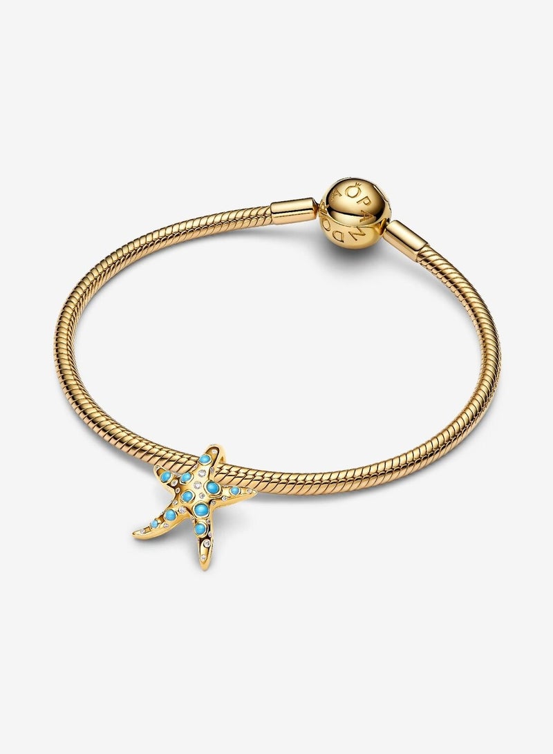 PANDORA Sparkling Blue Starfish Dangle Charm - Image 3