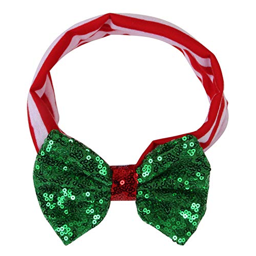 Arendelle Christmas Fabric Baby Hairband with Green Bow [AHA192] - Image 1