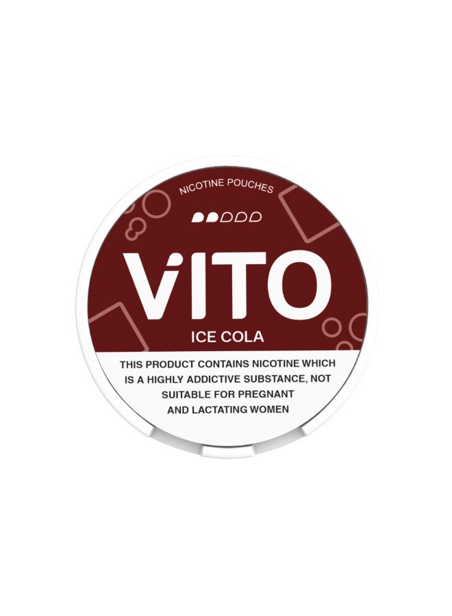 VITO Ice Cola Nicotine Pouches 6mg | Ice Cola Flavor | Tobacco-Free | 5 Cans, 20 Pouches Per Can - Image 1