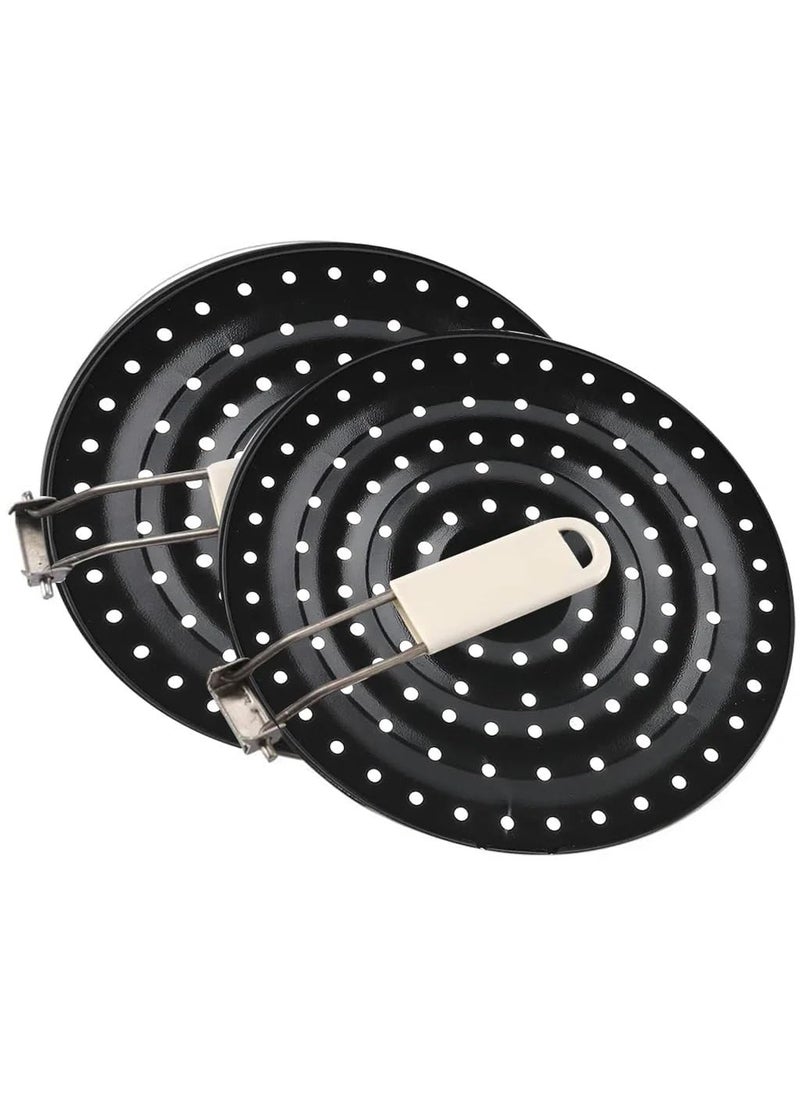 Snevad Snevad Round Stainless Steel Hot Roaster Black with Folding Handle Food Warmer Simmer Plate Heat Distribution Induction Cooktop Adapter Plate for Electric Gas Stove Coffee Milk Cookware Accessories  - Image 5