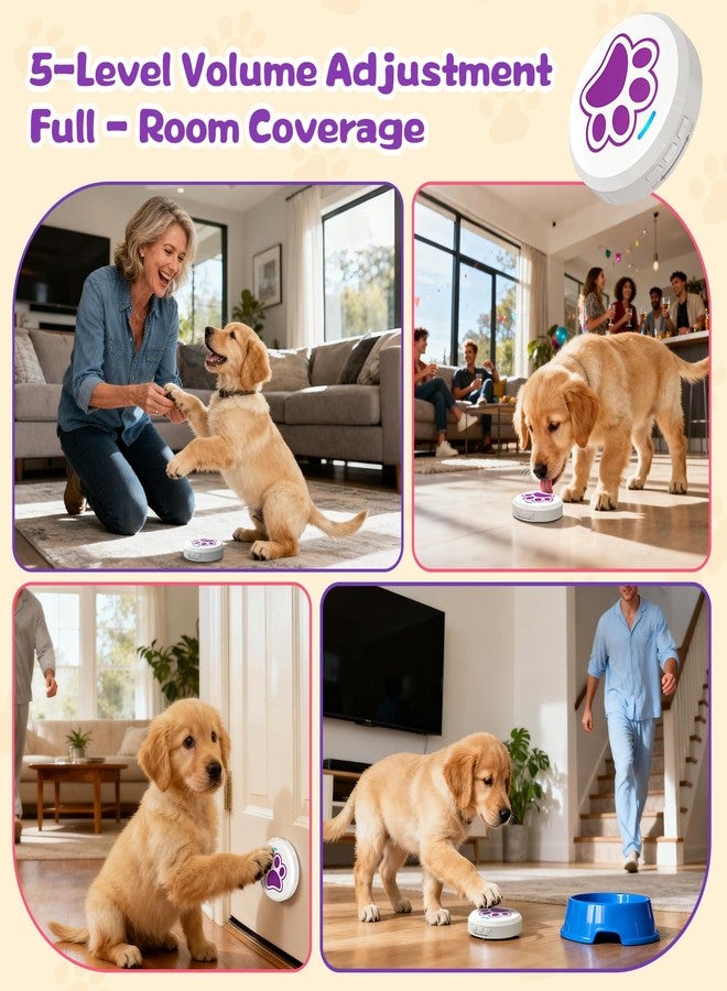ChunHee Dog Door Bells - Dog Potty Training Bell with 28 Ringtones & Adjustable Volume (0-115dB) | Chew-Proof Dog Doorbells for Teach Puppies to Signal Go Outside, Easy Dog Training Bells for Door - Image 5