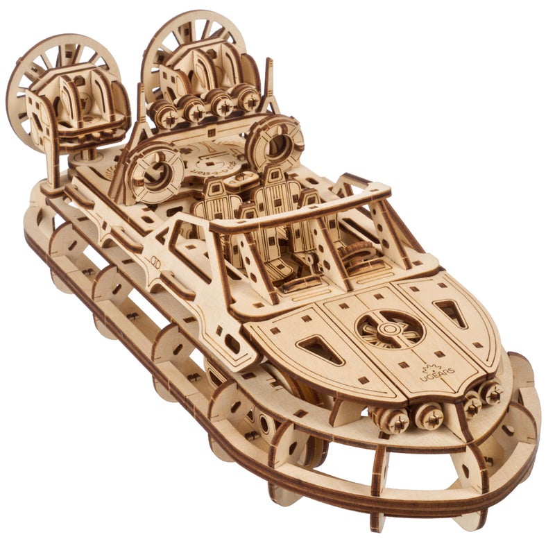UGEARS Rescue Hovercraft Boat Model Kits for Adults 3D Wooden Puzzle Ship Wood Model Boat Kits to Build Premium Model Boats Kits with Intricate Design to Build for Adults - Image 3