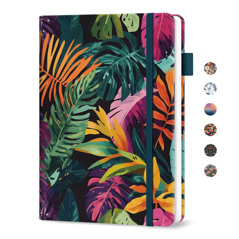 Taja Password Keeper Book With Alphabetical Tabs  Small Password Books For Seniors  Password Notebook For Internet Website Address Log In Detail  Password Logbook With Colorful Designs - Tropical Palms - Image 1