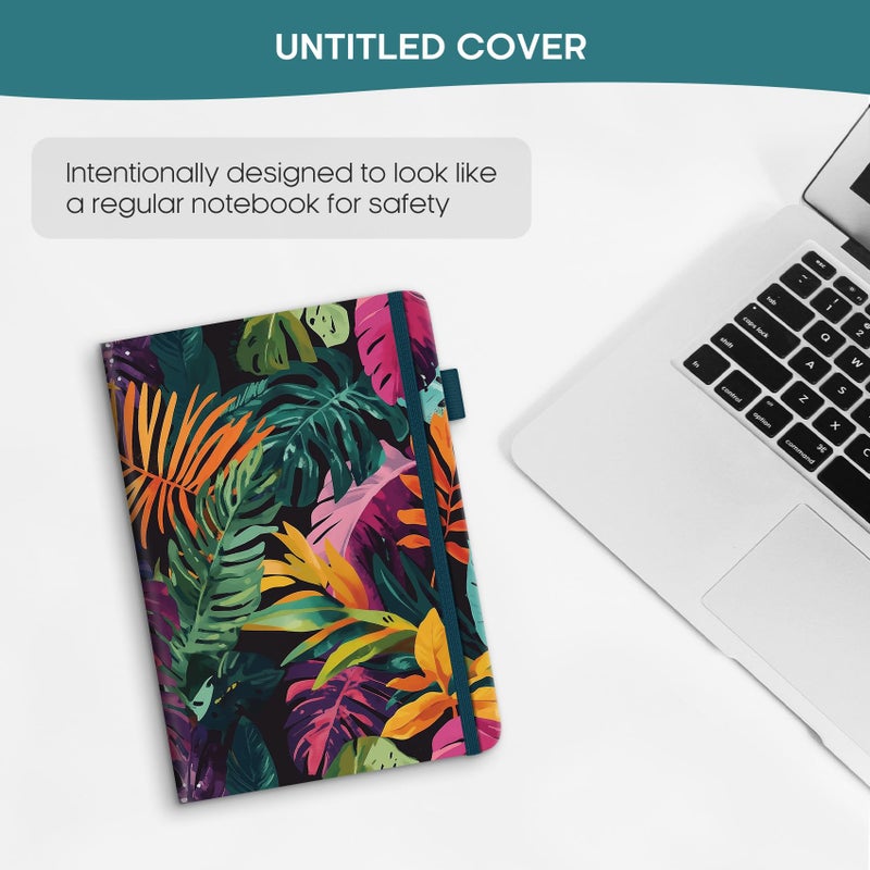 Taja Password Keeper Book With Alphabetical Tabs  Small Password Books For Seniors  Password Notebook For Internet Website Address Log In Detail  Password Logbook With Colorful Designs - Tropical Palms - Image 4