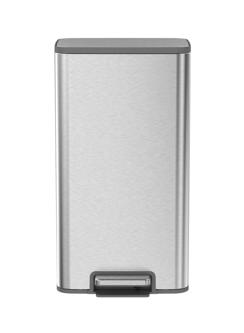 EKO Marina 30L Rectangular Step Bin with Soft Close Lid & Matt Stainless Steel Finish - Image 1