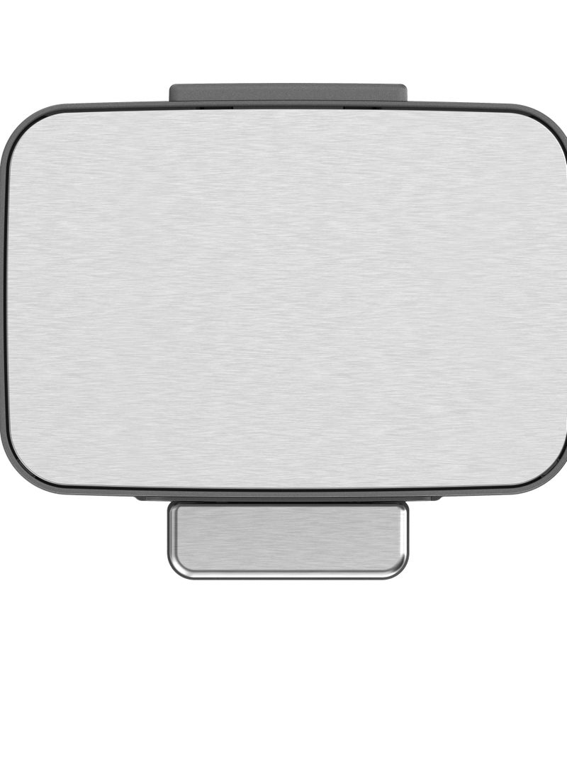 EKO Marina 30L Rectangular Step Bin with Soft Close Lid & Matt Stainless Steel Finish - Image 2