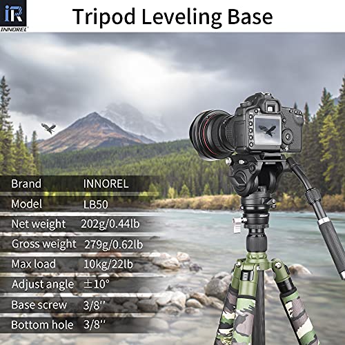 INNOREL Tripod Leveling Base, LB50 Leveling Base Half Ball with Offset Bubble Level and Bubble Level Bag for Ballhead, Fluid Head, Gimbal Heads, Z Flex Head, Tripods and Monopods with 3/8" Thread - Image 2