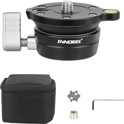 INNOREL Tripod Leveling Base, LB50 Leveling Base Half Ball with Offset Bubble Level and Bubble Level Bag for Ballhead, Fluid Head, Gimbal Heads, Z Flex Head, Tripods and Monopods with 3/8" Thread - Image 1