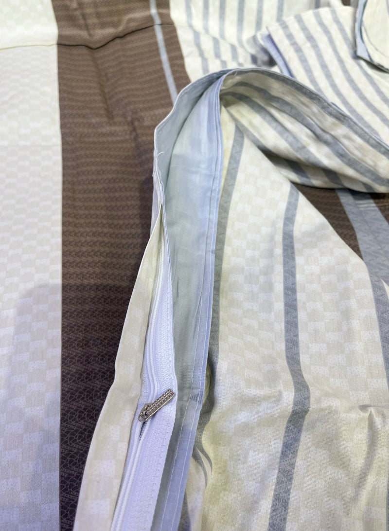 Duoduo home غطاء لحاف عالي الجودة 100% قطن، حجم ملكي، مجموعة 6 قطع مع غطاء لحاف 220*240 سم وشيت مناسب و4 أغطية وسائد - Image 2