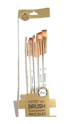 Ditya Crafts Artist Paint Flat Brush Set, 5 Pieces - Image 1