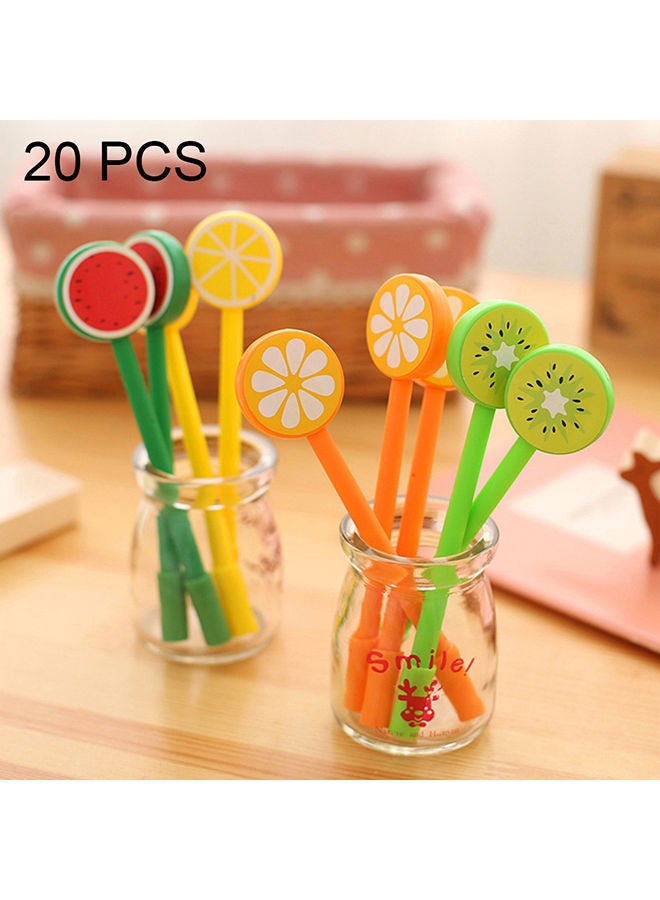 NIBEMINENT 20-Piece Creative Fruit Lollipops Gel Pen Set Multicolour