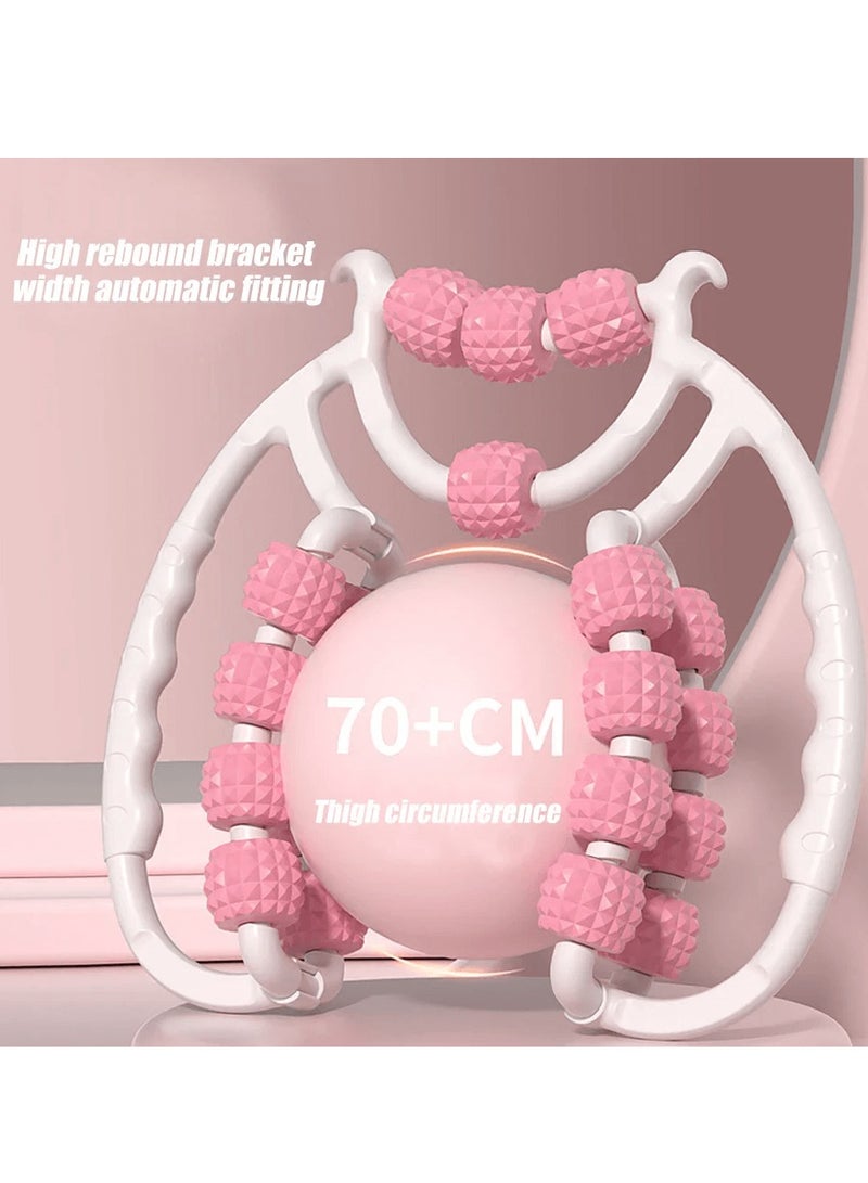 أونليماي فقط أداة تدليك يدوية للسيلوليت والعضلات بتصميم حلقة دوارة متعددة الوظائف للفصل لتجميل الساقين والرقبة والذراع والأرداف، وردي - Image 4