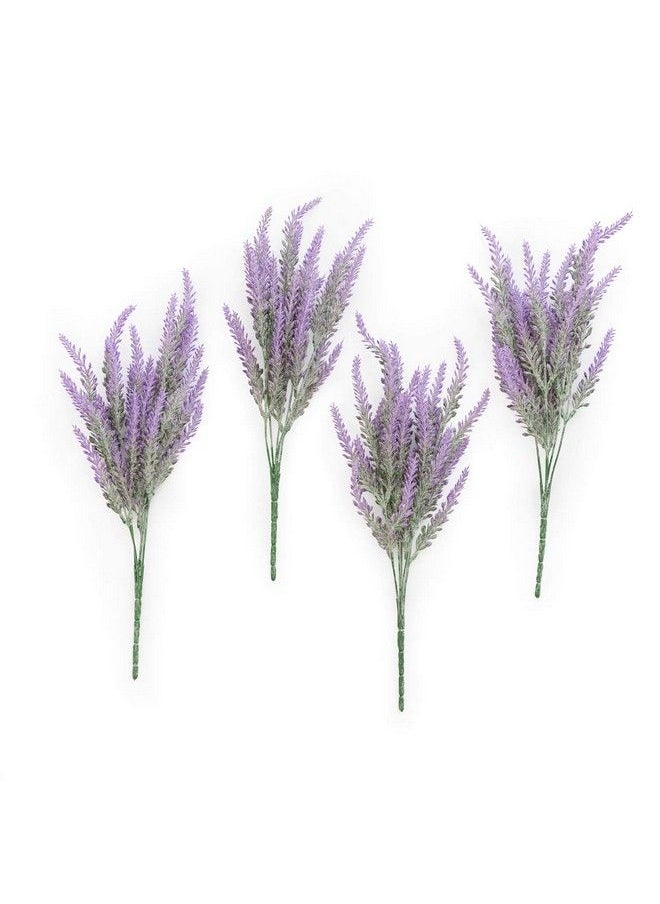 Ling's moment Artificial Purple Lavender 4 Bushes Fake Lilac Flower For Wedding Bouquet Diy Table Centerpieces And Floral Arrangement Decoration  - Image 1