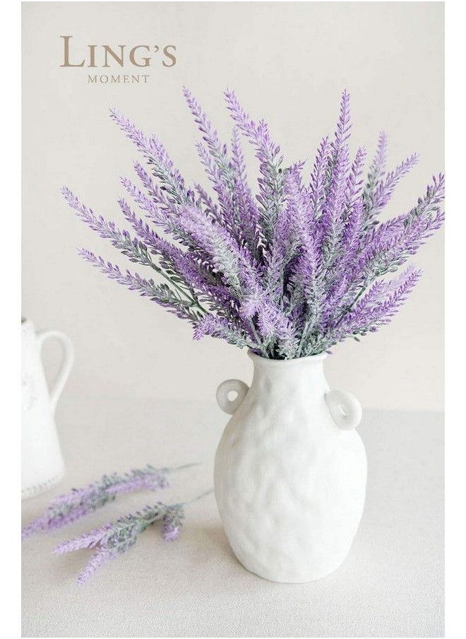 Ling's moment Artificial Purple Lavender 4 Bushes Fake Lilac Flower For Wedding Bouquet Diy Table Centerpieces And Floral Arrangement Decoration  - Image 3
