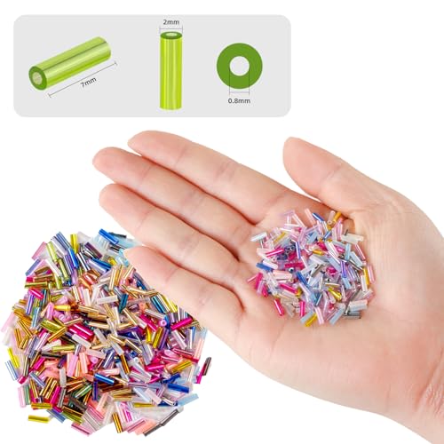 Ybxjges 4800Pcs 7mm Tube Beads Kit with 28 Colors Glass Bugle Seed Beads Small Craft Beads for DIY Bracelet Necklaces Jewelry Making - Image 3