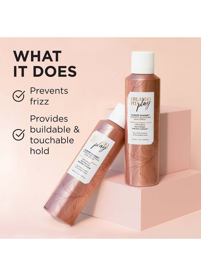ORLANDO PITA PLAY - Rlando Pita Play Climate Change Humidity Blocking Hair Spray Weightless Invisible Weather Shield That Provides Frizz Control & Buildable Touchable Hold 7.1 Oz - Image 1