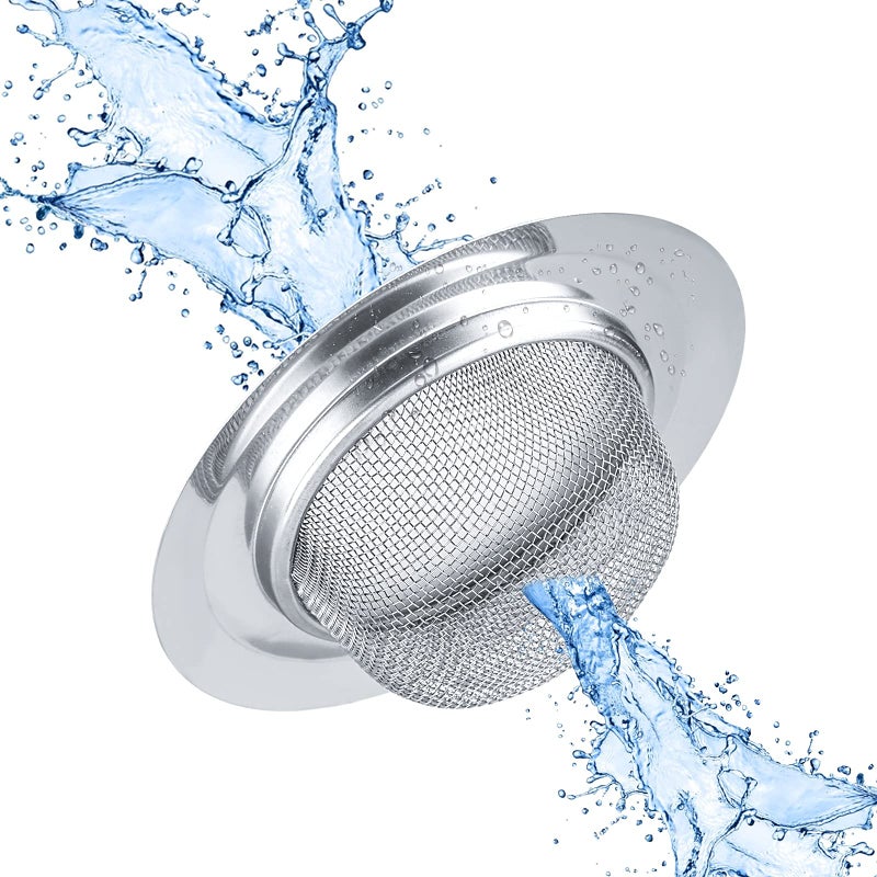 SOSUO 2Pcs Kitchen Sink Strainer, Stainless Steel Mesh Sink Drain Cover, Large Wide Rim 4.5" Diameter Sink Drain Strainer Basket Catcher - Image 5