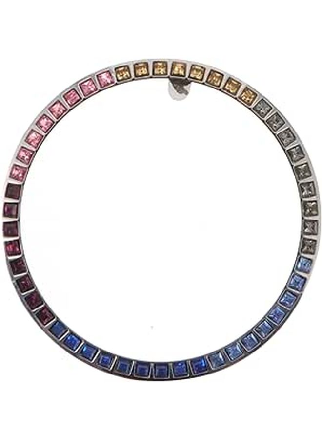 Diamond Protection Bezel Ring For Watch Metal Adhesive Cover Scratch Proof Durable Smartwatch Enhancer Silver - Image 1