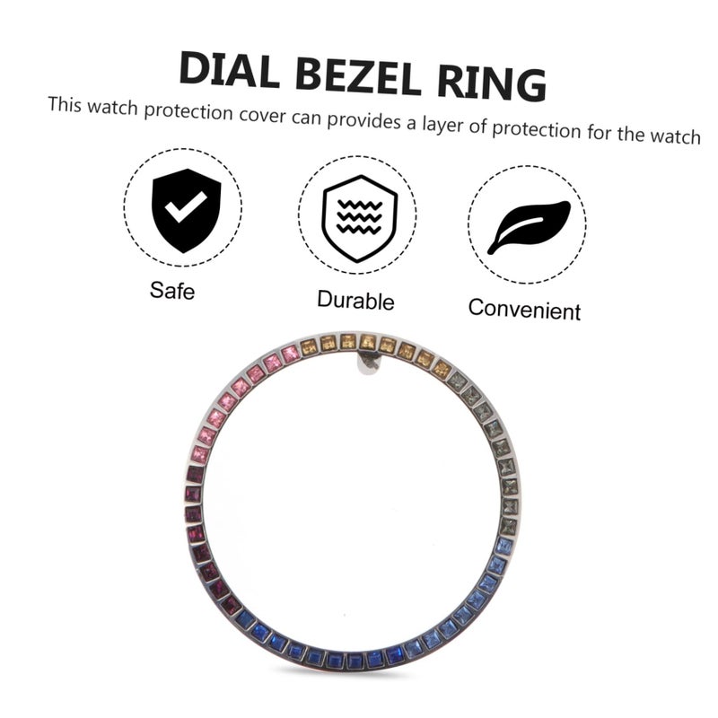Diamond Protection Bezel Ring For Watch Metal Adhesive Cover Scratch Proof Durable Smartwatch Enhancer Silver - Image 3