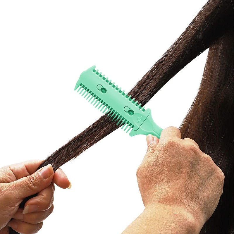 Soft N Style Soft 'N Style Haircut Razor Comb, 3 Pack - Double Sided Razor Hair Styling Scissors Comb, Split Ends Trimmer Styler for Thin and Thick Hair (Green, Metal, F, 3 Count) - Image 5