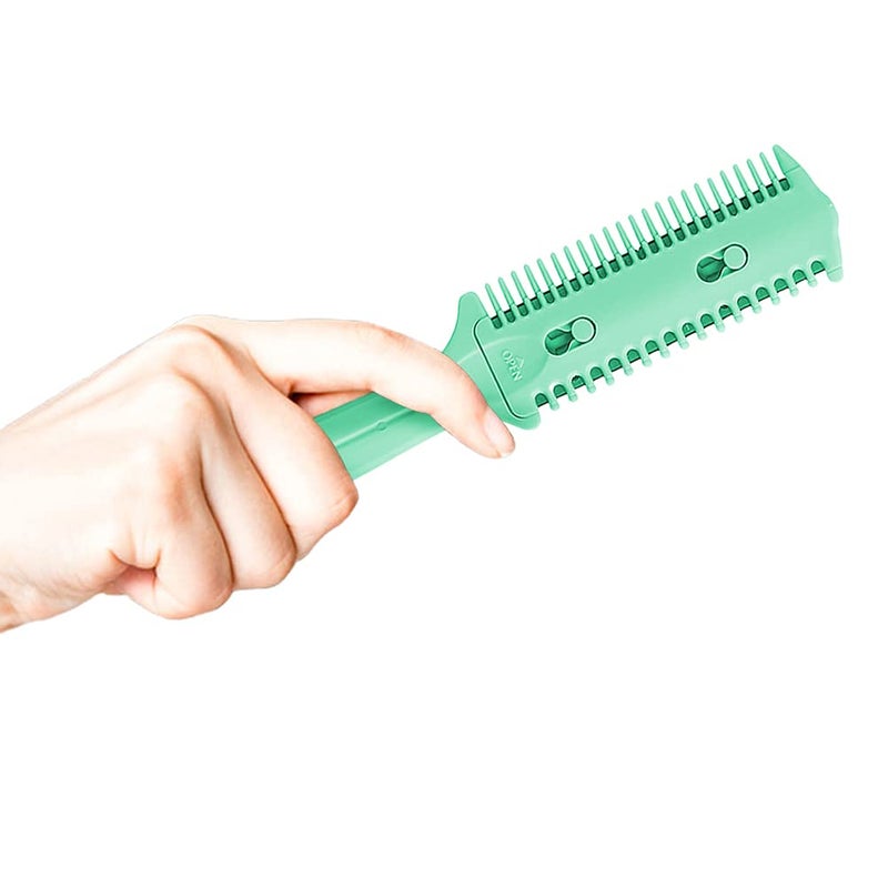 Soft N Style Soft 'N Style Haircut Razor Comb, 3 Pack - Double Sided Razor Hair Styling Scissors Comb, Split Ends Trimmer Styler for Thin and Thick Hair (Green, Metal, F, 3 Count) - Image 4