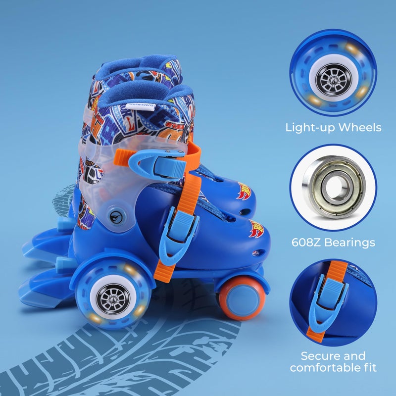 VOYAGER Hot Wheels Kids Trainer Skates - Light Up Wheels, ABEC 5 Bearings, Durable PVC Material, Foam Shoe Lining, Perfect for Active Fun and Adventures, US Size 9-12 - Image 2