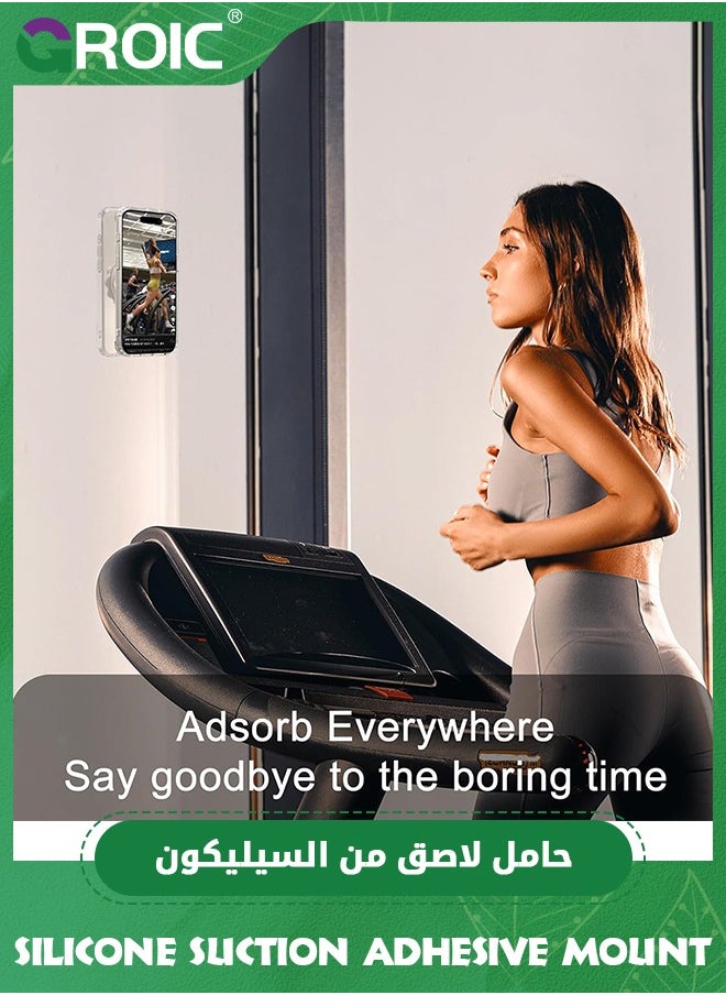 GROIC - Black Silicone Suction Phone Case Adhesive Mount, Hands-Free, Strong Grip Holder for Selfies & Videos, Durable, Easy to Use, iPhone & Android Compatible - Image 1