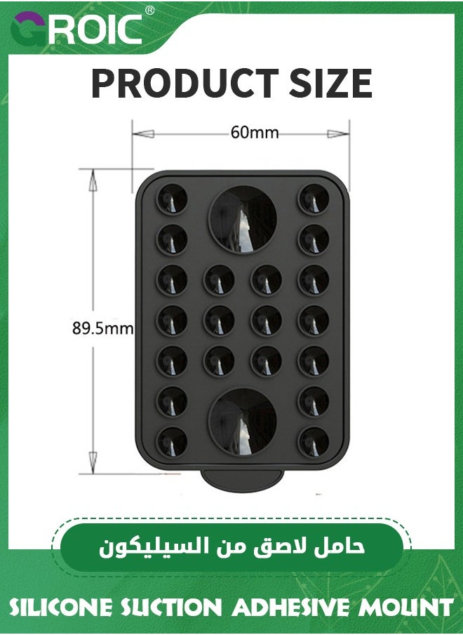 GROIC - Black Silicone Suction Phone Case Adhesive Mount, Hands-Free, Strong Grip Holder for Selfies & Videos, Durable, Easy to Use, iPhone & Android Compatible - Image 1