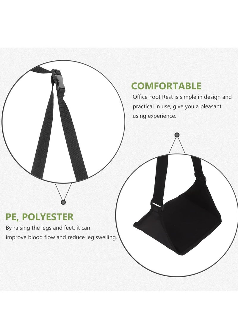 Oasisgalore Airplane Footrest Adjustable Foot and Heel Hammock  Office Accessories for Feet Black  - Image 4