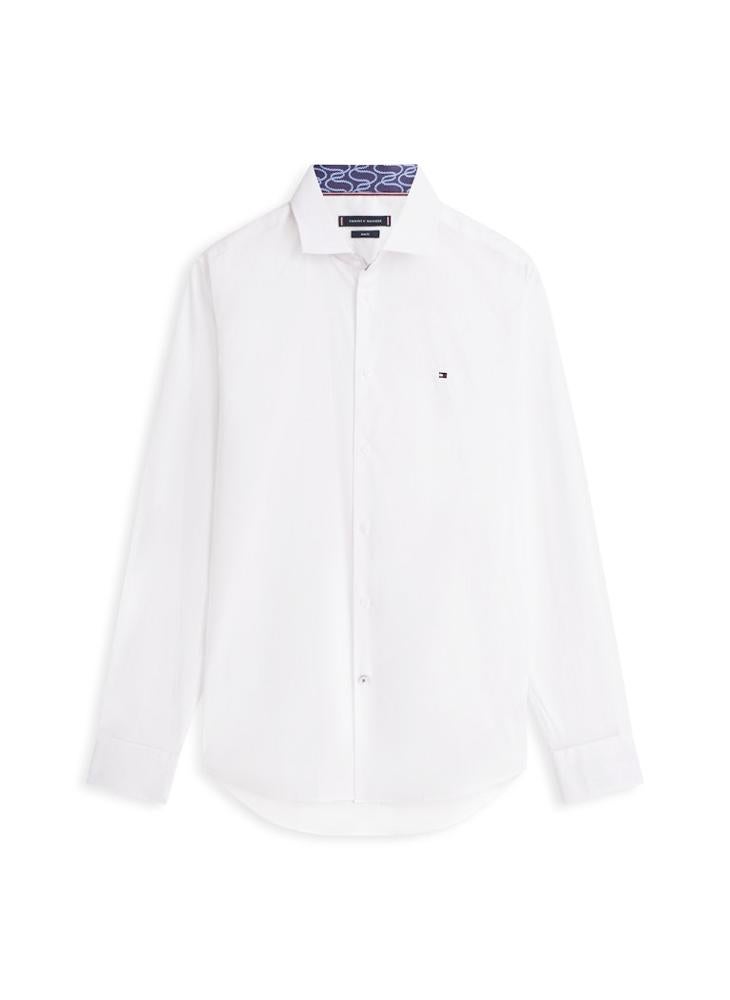 TOMMY HILFIGER Slim Fit Contrast Collar Poplin Shirt - Image 5