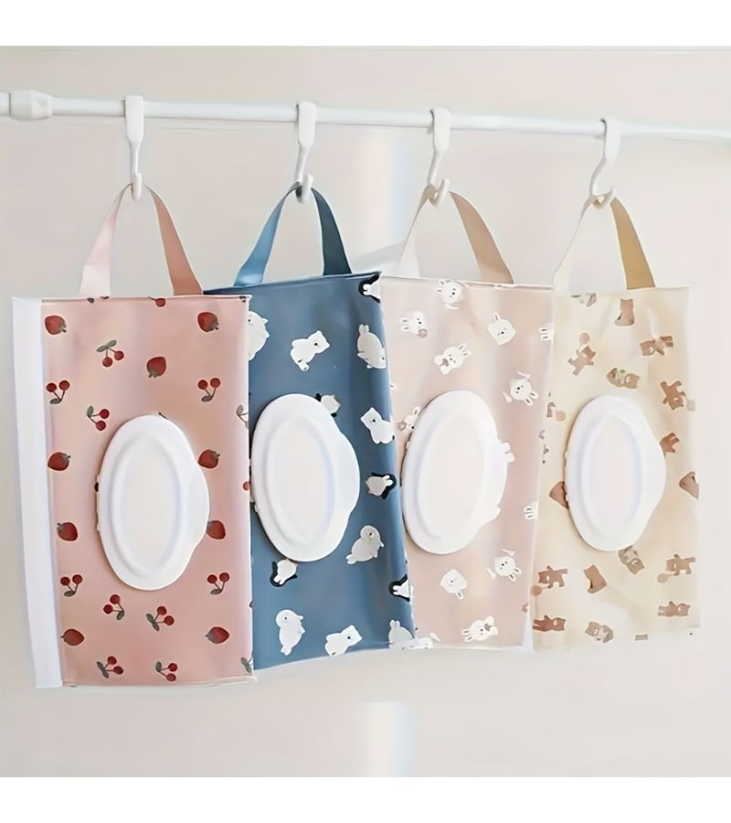 Portable Flip Top Wet Wipes Dispenser Bag With Rabbit Design Durable Plastic For Travel Home Office - Image 5