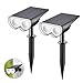 Linkind 16 LEDs Solar Landscape Spotlights, Dusk-to-Dawn IP67 Waterproof Solar Powered Spot Lights, 6500K Daylight - Image 2