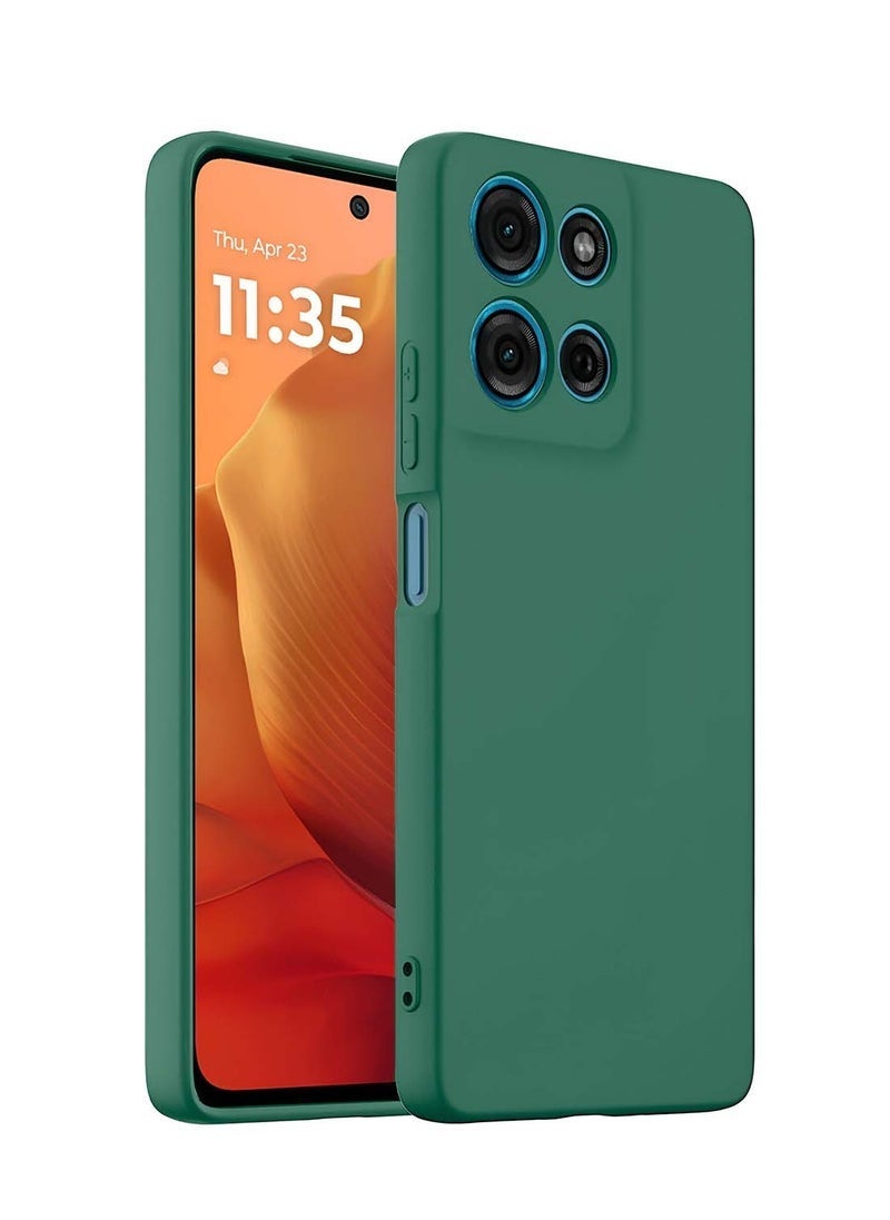 TIGER Motorola Moto G15 4G 2025 Premium Soft Liquid Silicone Case Cover – Dark Green | Ultra-Slim Shockproof Back Case, Anti-Fingerprint, Microfiber Lining, Non-Slip Grip, Elegant Matte Finish for Daily Use - Image 1