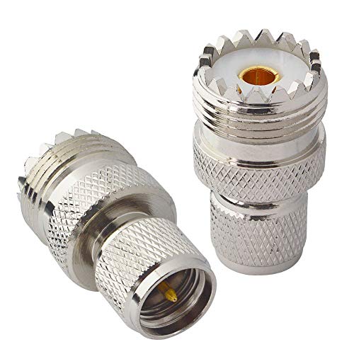 onelinkmore UHF Adapters Mini UHF Male to UHF Female SO239 PL259 Connector RF Coax Adapter Pack of 2 - Image 1