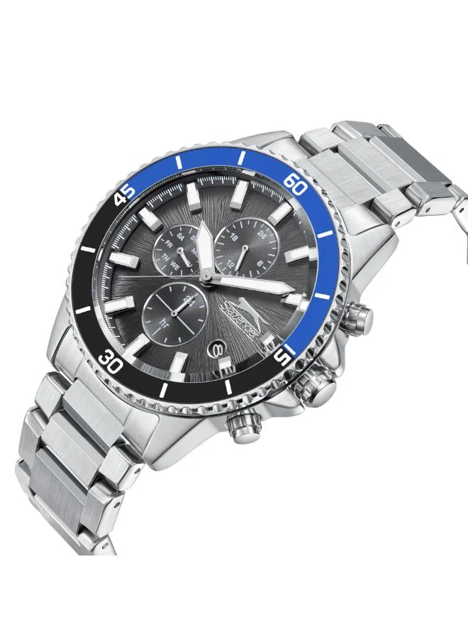 Slazenger SLAZENGER SL.9.2410.2.05 Men's Multi Function Display Watch & Metal Strap Silver