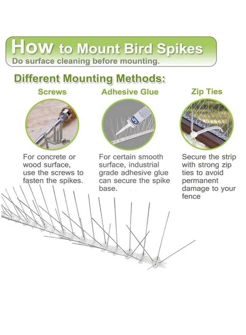 10 قطعة من الفولاذ المقاوم للصدأ 50cm الطيور مسمار سائق حماية البيئة المضادة حمامة مسمار الطيور المضادة أداة مناسبة لأنّ حمامة البومة الطيور السور - Image 5