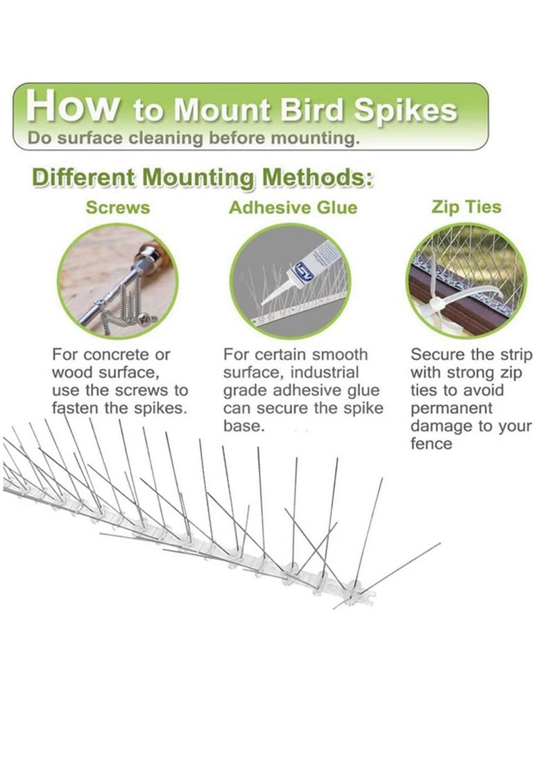 Generic 10 Pack  Stainless Steel Bird Repellent Spikes Eco-friendly Anti Pigeon Nail Bird Deterrent Tool for Pigeons Owl Small Birds Fence  - Image 4