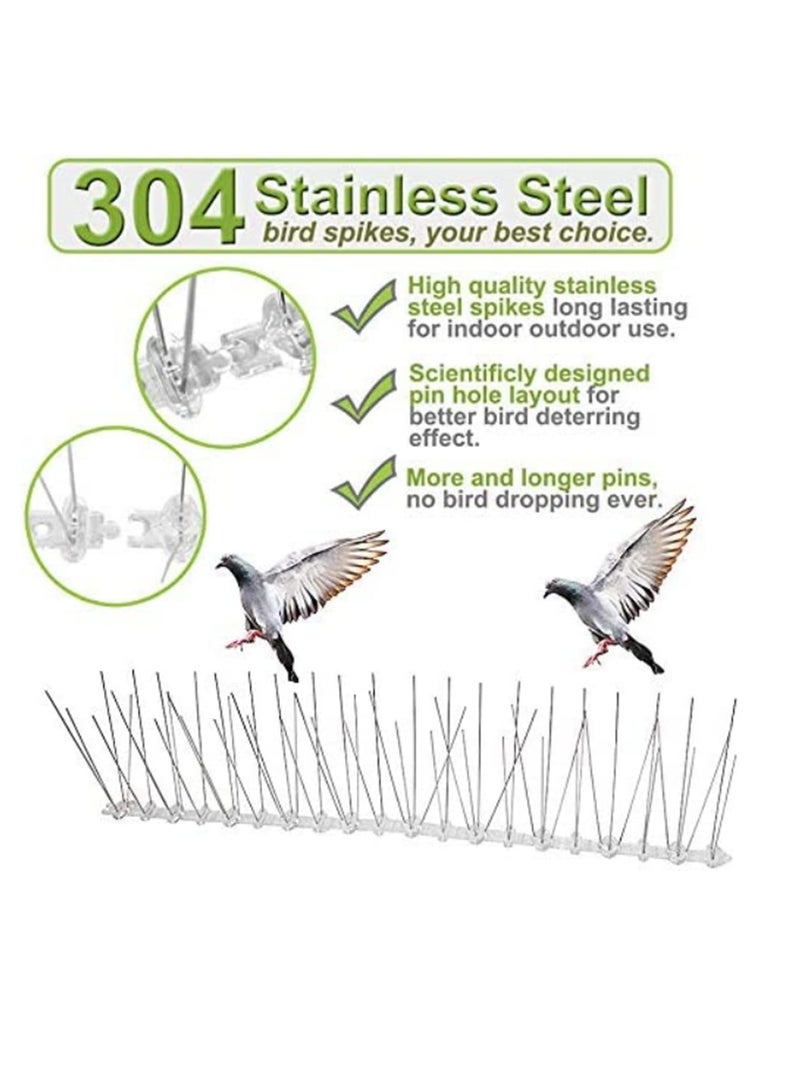 Generic 10 Pack  Stainless Steel Bird Repellent Spikes Eco-friendly Anti Pigeon Nail Bird Deterrent Tool for Pigeons Owl Small Birds Fence  - Image 1