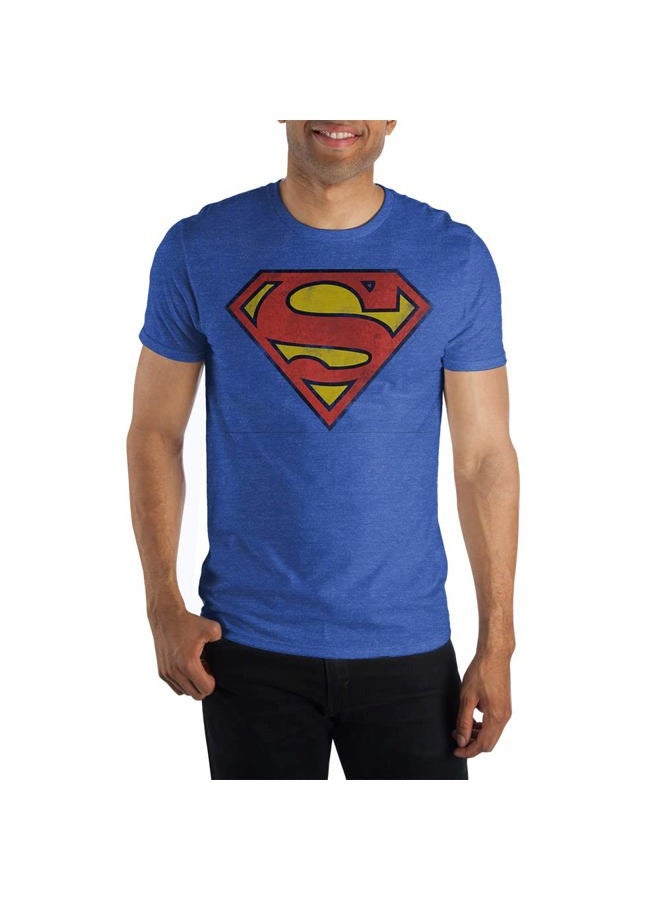 DC Comics Superman Classic Logo Men's Royal Blue T-Shirt, Royal, L - Image 1