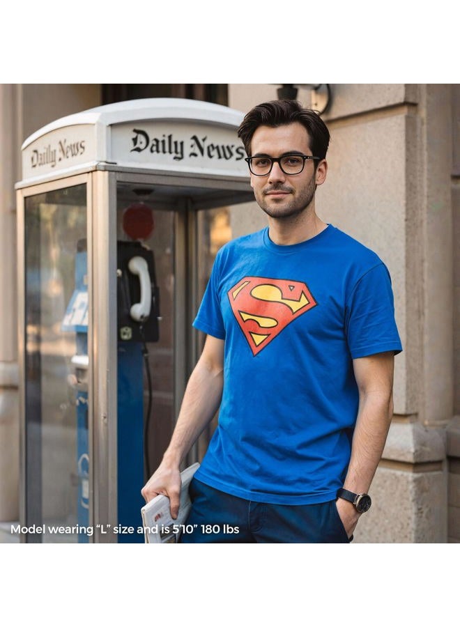 DC Comics Superman Classic Logo Men's Royal Blue T-Shirt, Royal, L - Image 2
