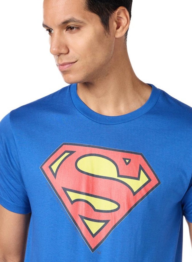 DC Comics Superman Classic Logo Men's Royal Blue T-Shirt, Royal, L - Image 3