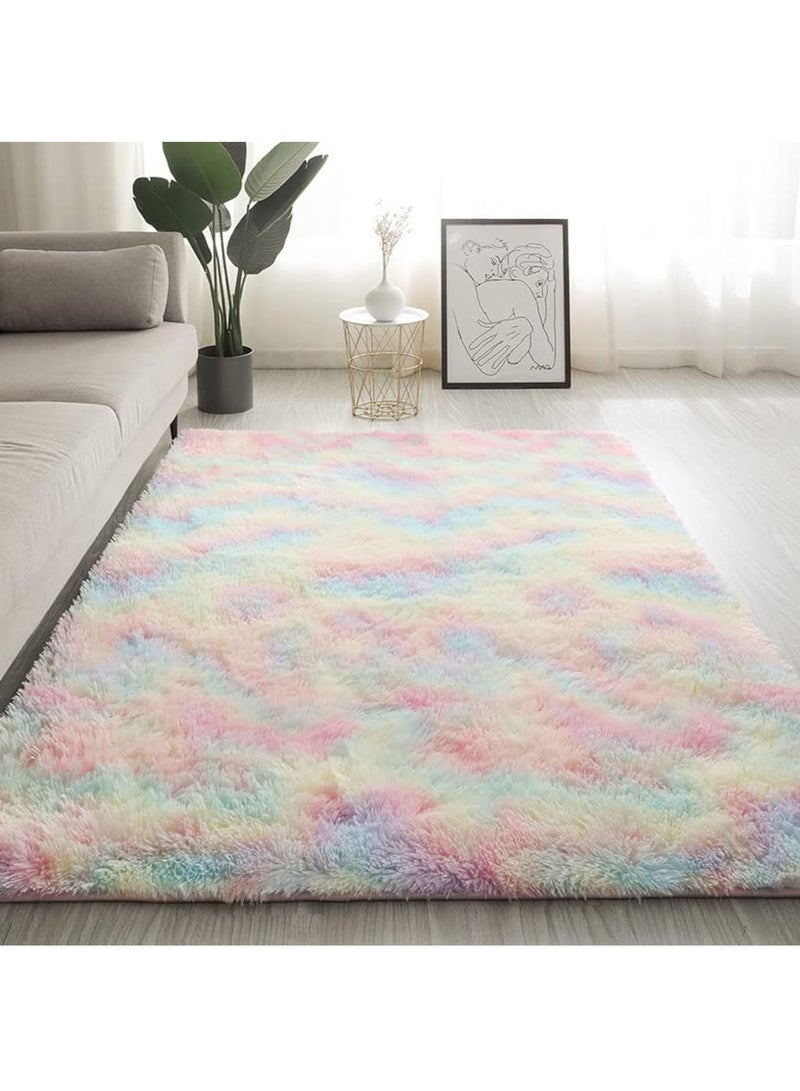 MONOGUE Large Area Rug Tie Dye Plush Shaggy Super Soft Fluffy Throw non-slip Carpet for Bedroom Living space - Image 1