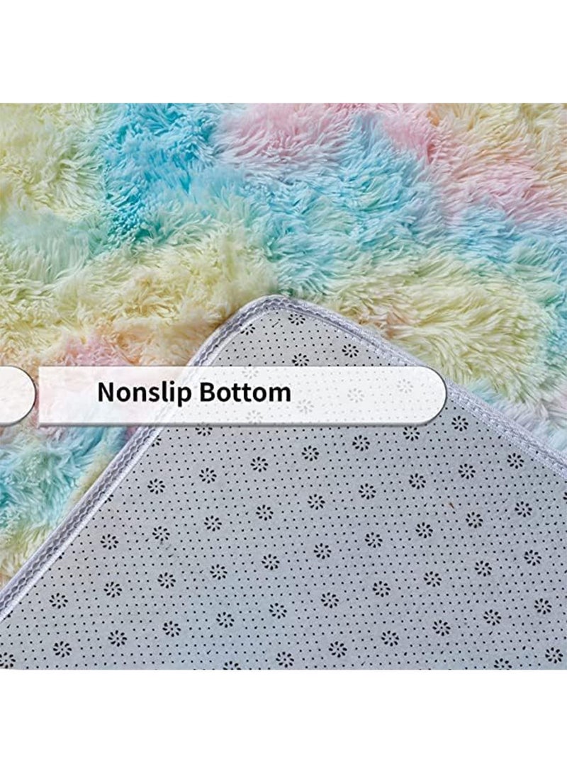 MONOGUE Large Area Rug Tie Dye Plush Shaggy Super Soft Fluffy Throw non-slip Carpet for Bedroom Living space - Image 5