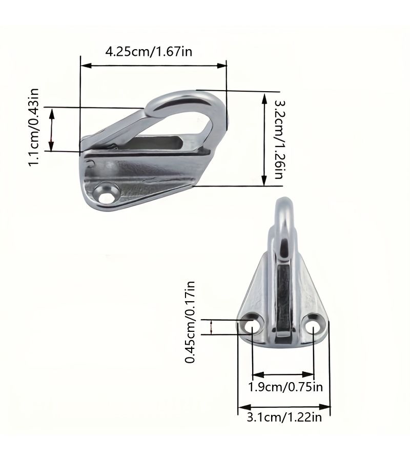 2pcs Marine Grade Stainless Steel Spring Tow Hooks for Boats Paddle and Towel Use - Image 5