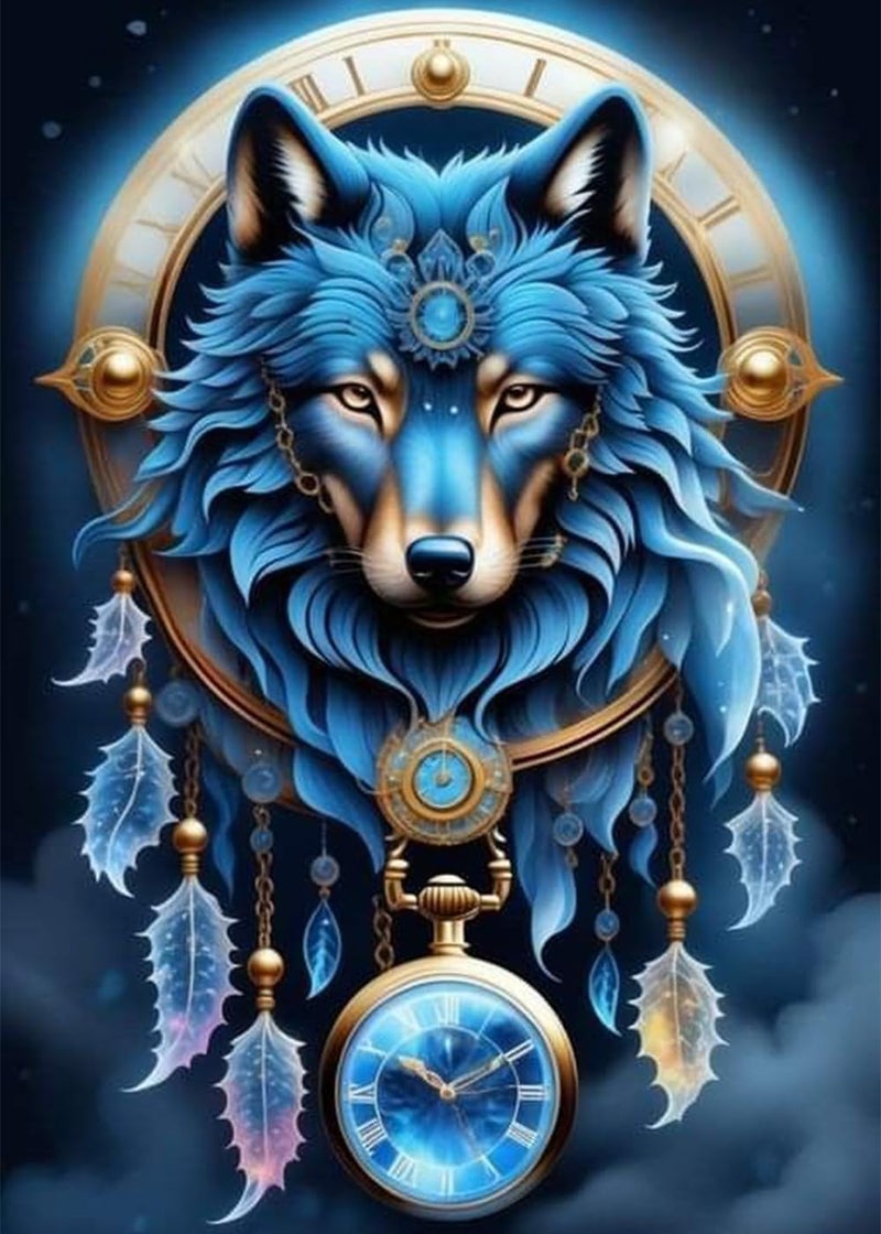 Offito Wolf Diamond Painting Kits for Adults Beginners Dream Catcher Diamond Art Kits for Adults Wolf DIY 5D Round Diamond Dots Gem Art for Beginners Perfect for Gifts Home Wall Decor 12x16 inch - Image 2