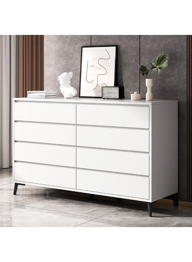 Chest of Drawers for Bedroom, 8-Drawer Wide Dresser, 138CM Storage Cabinet with Elevated Legs, Large Capacity Storage Drawer Unit for Hallway Living Room, White, DG010 - Image 1