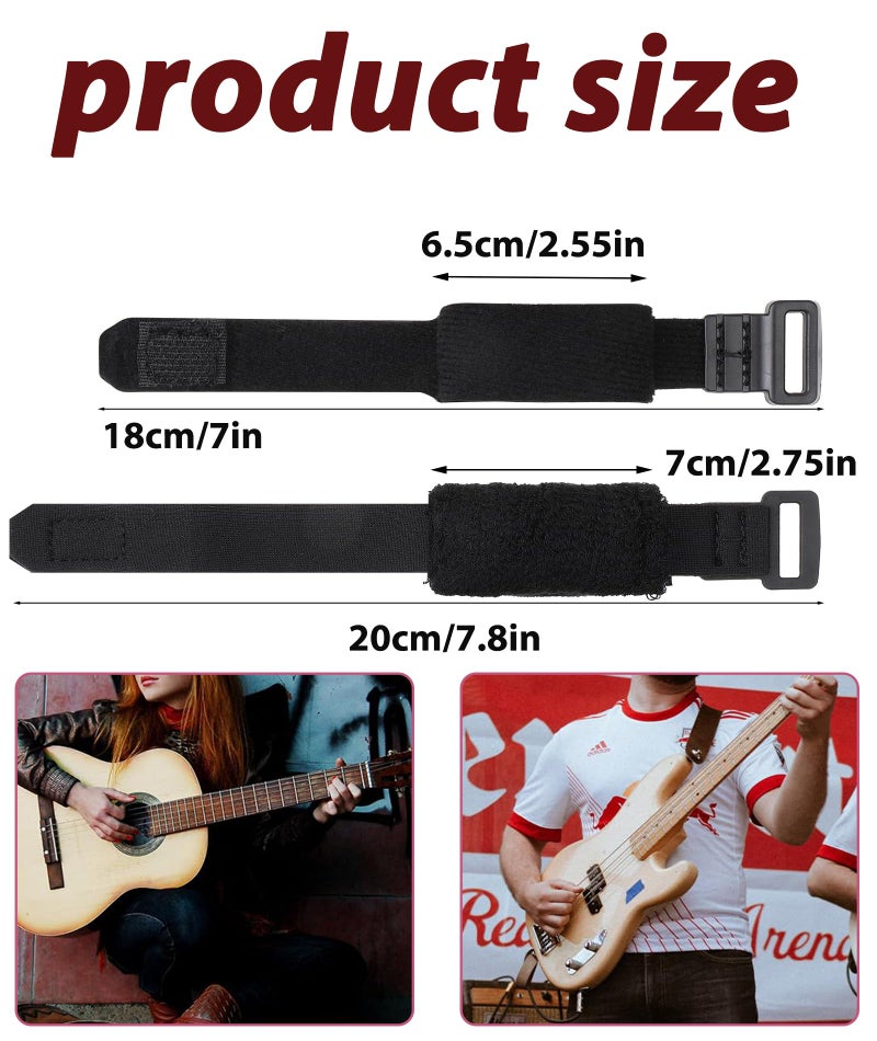 CartHome 2 Pcs Guitar Fret Wrap, Guitar String Mute Dampener, Guitar Accessories, Professional String Muting Set for Studio Recording and Live Performance Includes Long and Short Wrap for Versatile Use - Image 2