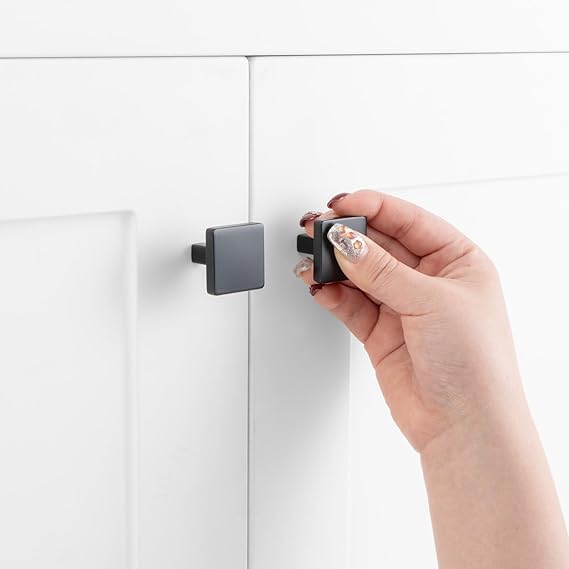 VMD Squre Zink Drawer KnobCabinet Knobs Drawer Pulls Black Matt Finish Perfect for Home Office Drawers Pack of 15 - Image 5