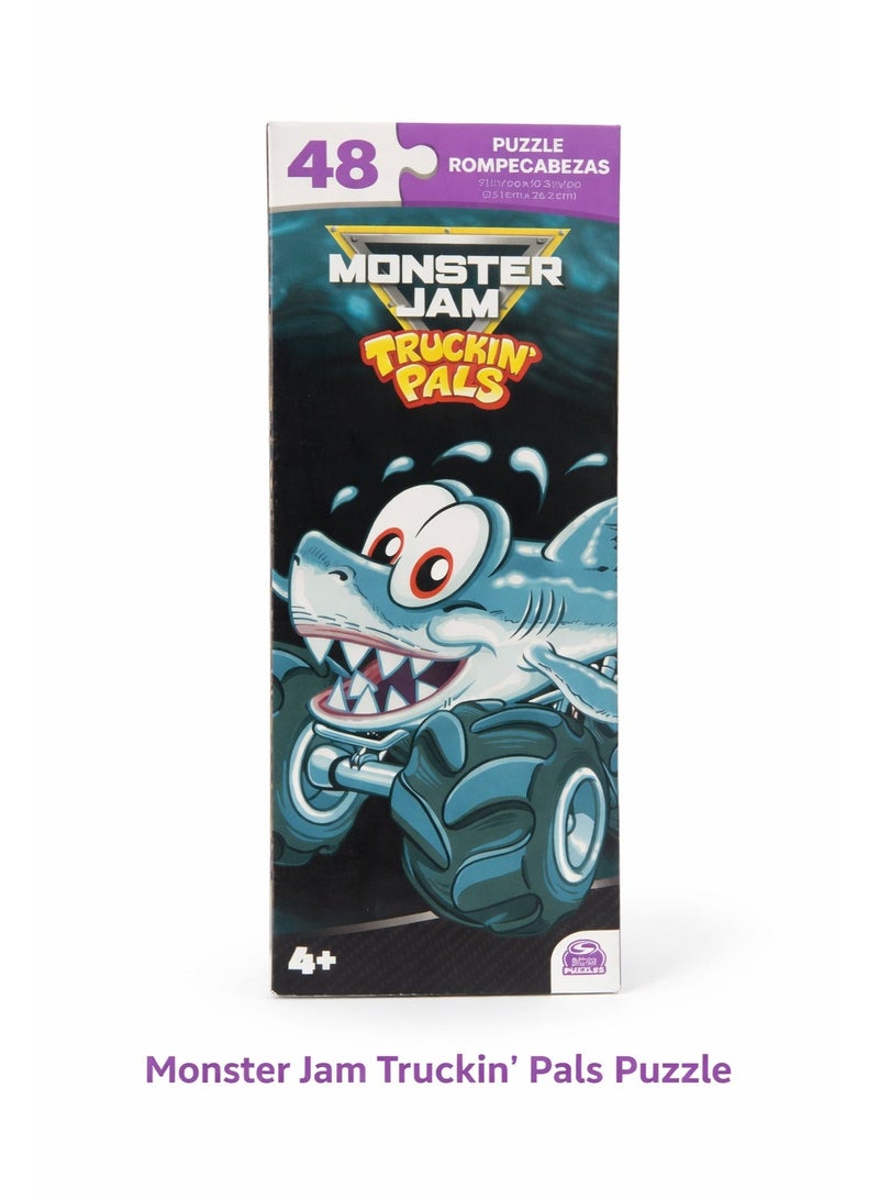 Monster Jam Truckin Pals" 48-piece puzzle box for Kids Ages 3 years and Above